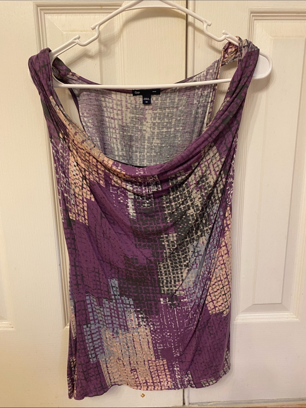 GAP Purple Multi-Print Cowl Neck Tank